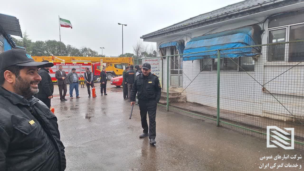 برگزاری مانور آمادگی دفاع از مقر در شرکت انبارهای عمومی و خدمات گمرکی آستارا 2